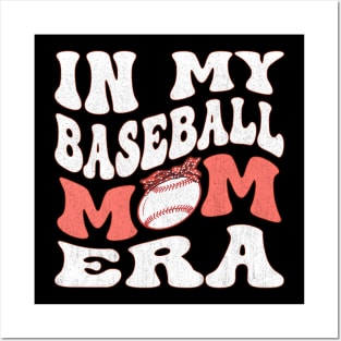 In My Baseball Mom Era Groovy Baseball lover Posters and Art